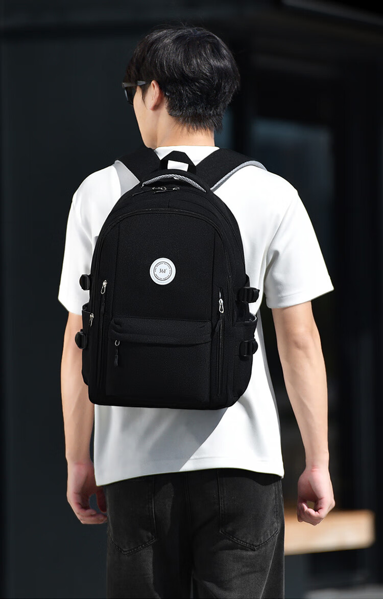 361° Backpack for Men And Women, Large Capacity Commuter Bag, Casual Student Schoolbag, Business Laptop Bag, Lightweight Travel Bag, Black 2