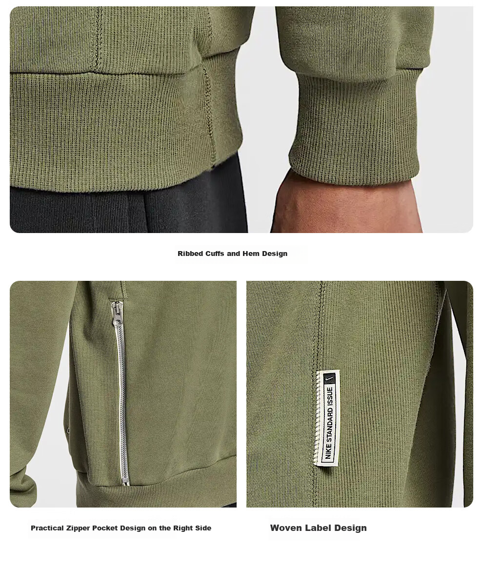 NIKE Men's Spring And Autumn Crew Neck Sweatshirt, Casual Quick-Dry, HV8208-222, Green, L 7