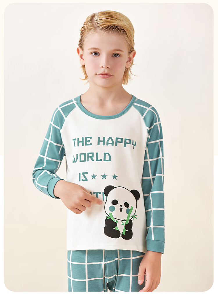 Me feeling Children's Autumn Cotton Underwear A-Class 100% Pure Cotton Boys' Pajamas Thermal Base Layer Set for Older Kids 15