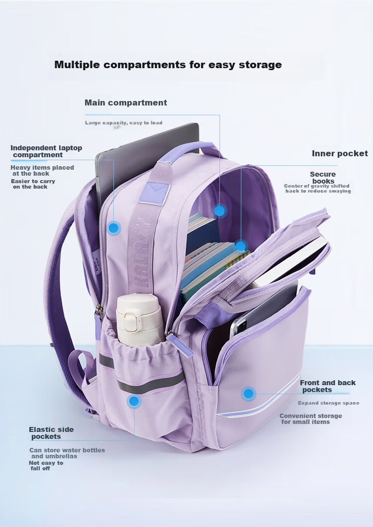 KALA·Y Backpack for Middle School Students, Stylish Ultra-Light Cloud Backpack for Primary School Grades 5-9, Stress-Relieving Unisex Shoulder Bag for Male And Female Students 7