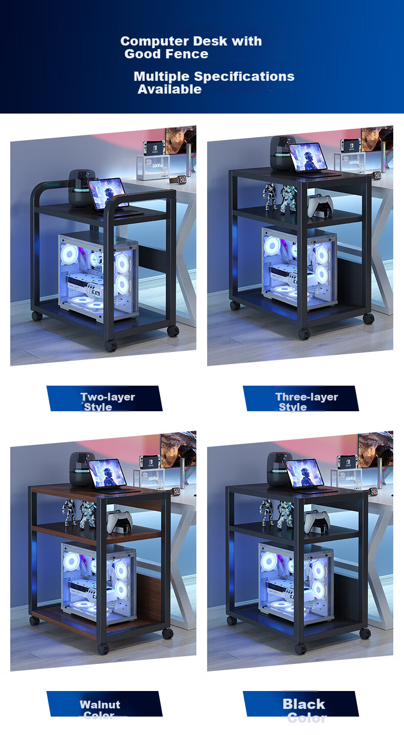 Shanshanmuyi Printer Storage Rack, Floor-Standing Multi-Tier Movable Storage Shelf, Office Organizer Rack, Computer Tower Stand 3