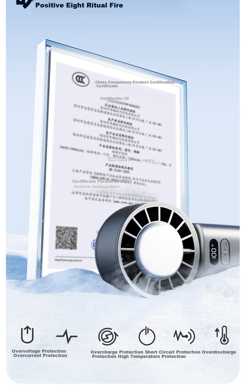 SOTHING Cooling Foldable Handheld Fan Neck Hanging/Handheld/Desktop Foldable All-in-One Built-in Ice Pack Module Hardcore Mecha Design DSHJ-S-2506A 14
