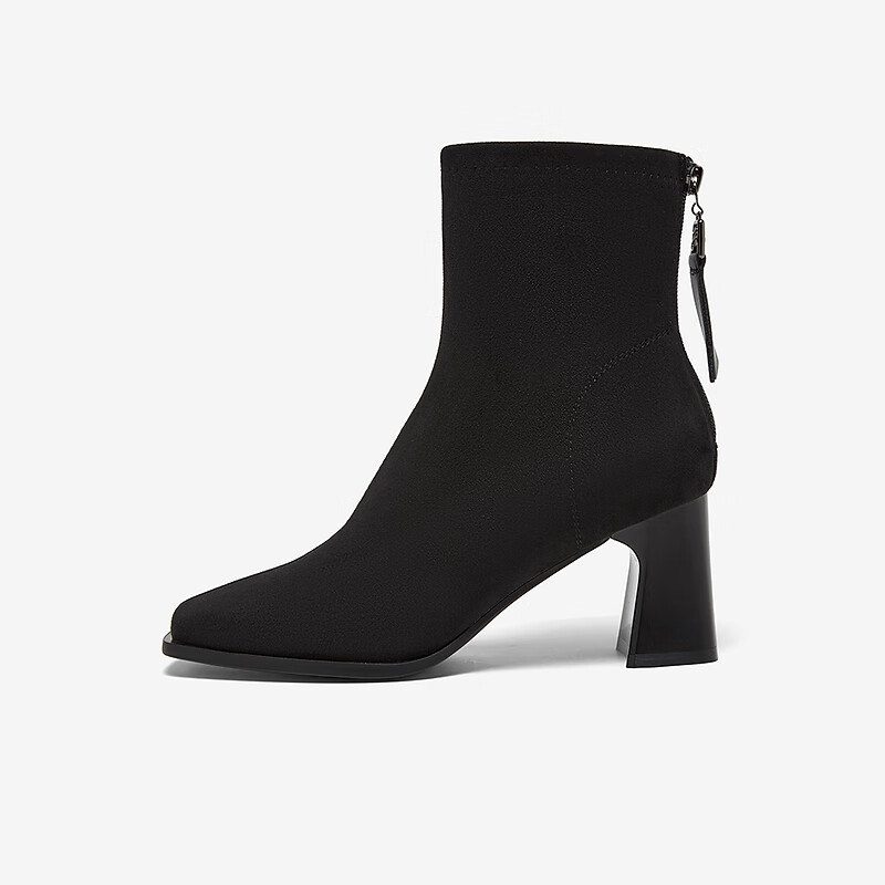 BASTO 25 Winter Fashion Commuter Chunky Heel Women's Ankle Boots F5217DD5 Suede Black 37