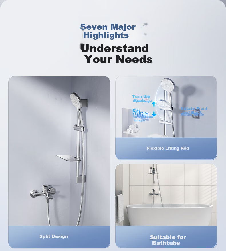 HEGII Shower Head, Copper Alloy, Compact Size, Detachable Handheld High-Pressure Spray Head, Model HMF931-21 2