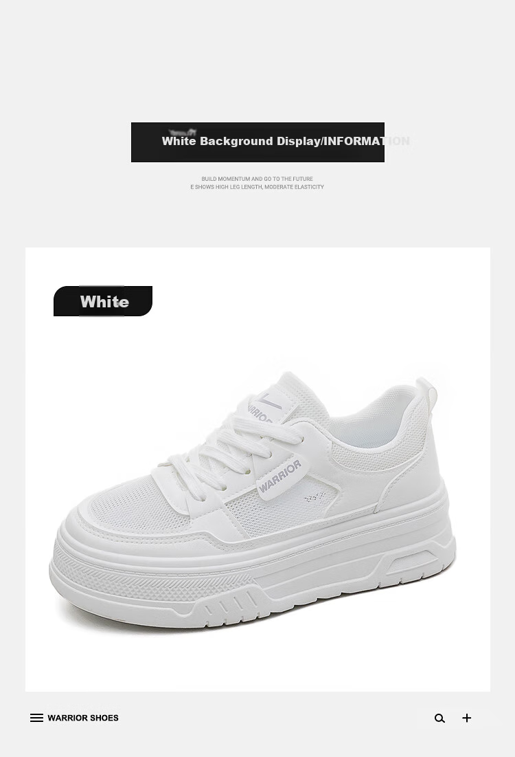 Huili Official Women's Sneakers, Summer 2026 Thick-Soled Heightening White Shoes, Breathable Mesh Shoes for Women, Beige, Size 36 18