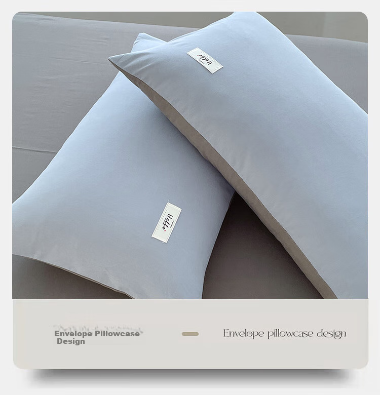 SOMERELLE A-Class 100% Pure Cotton Bedding Set 4-Piece Waffle Weave Cotton Sheet Set Duvet Cover 200x230cm for 1.5/1.8m Bed 6