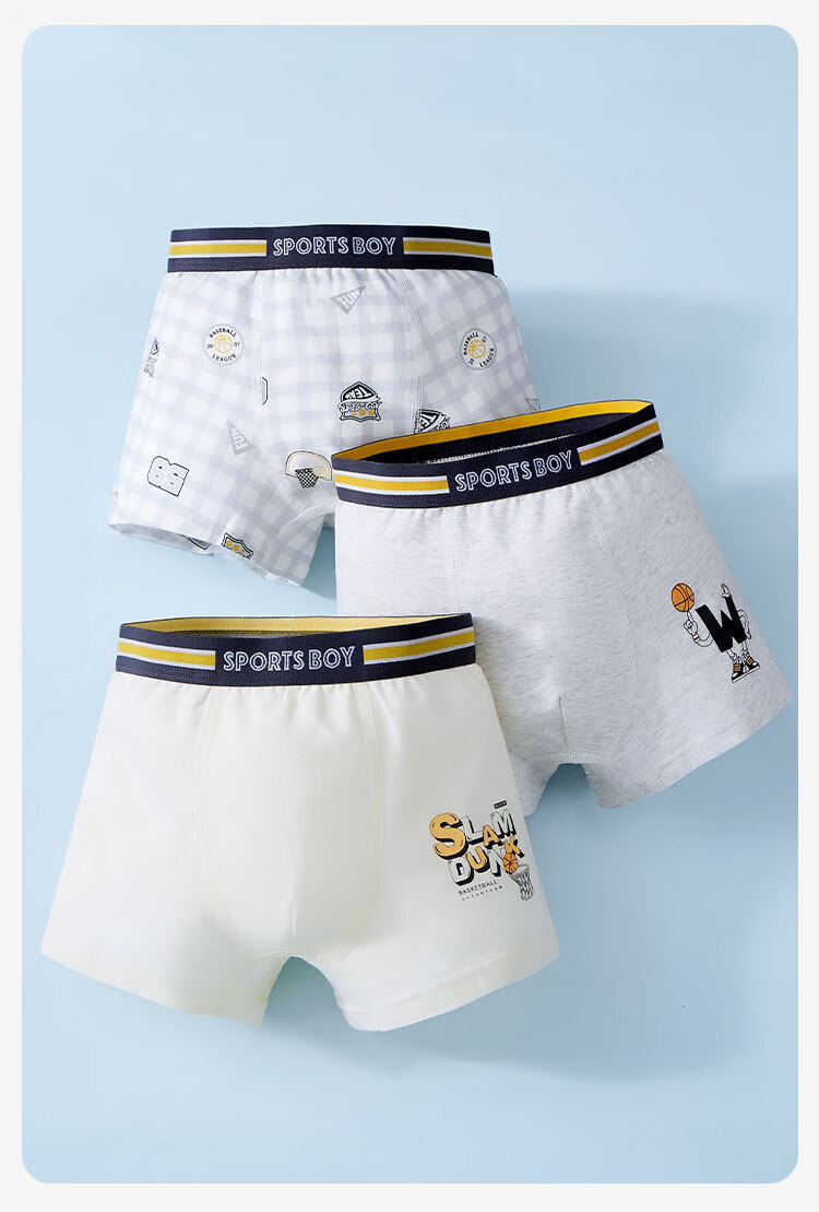 Cosmo Lady Boys' Cotton Underwear A-Class Student Boxer Shorts for Middle and High School Boys, 3-Pack 2