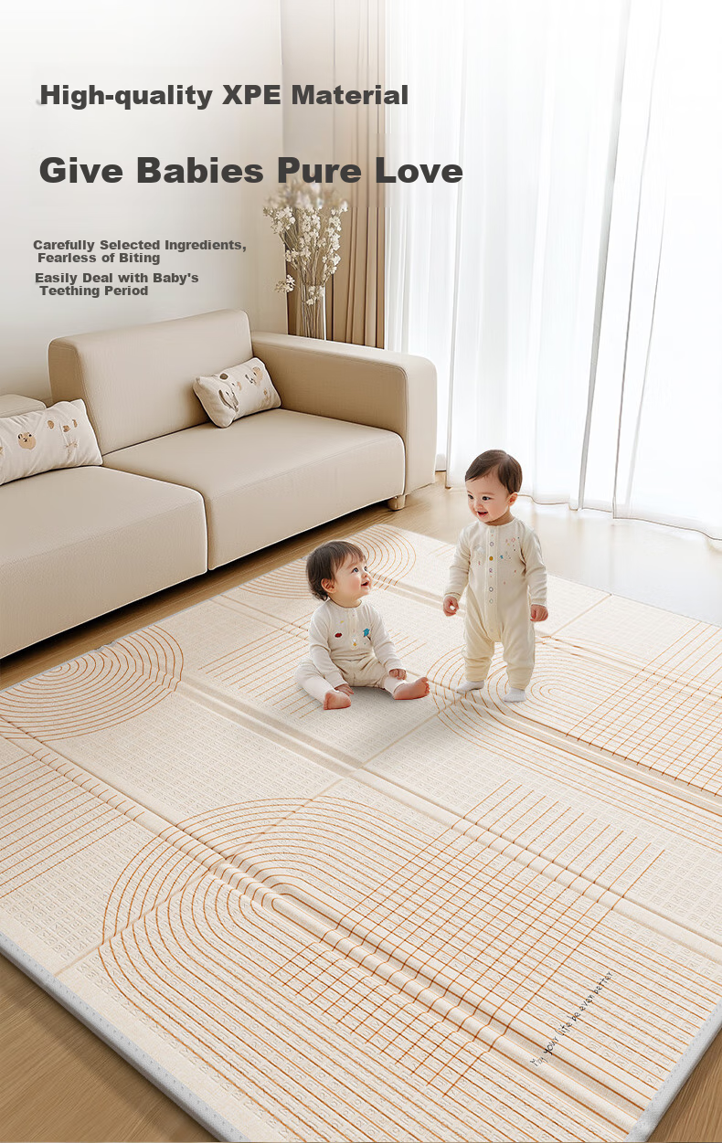 Tamengyu Crawling Mat, Baby Play Mat, Infant XPE Foldable Floor Mat, Foam Pad, Thickened Double-Sided Non-Slip, 2cm Gift 2