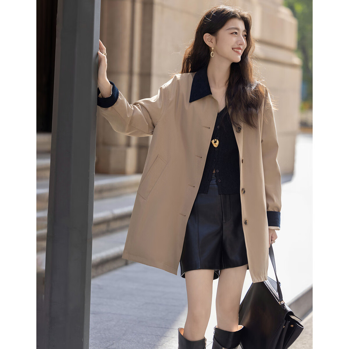 Demana Smart Warmth High-End Winter Lightweight 90% Duck Down Three-Layer Colorblock Stitching Windbreaker Style Women's Down Jacket