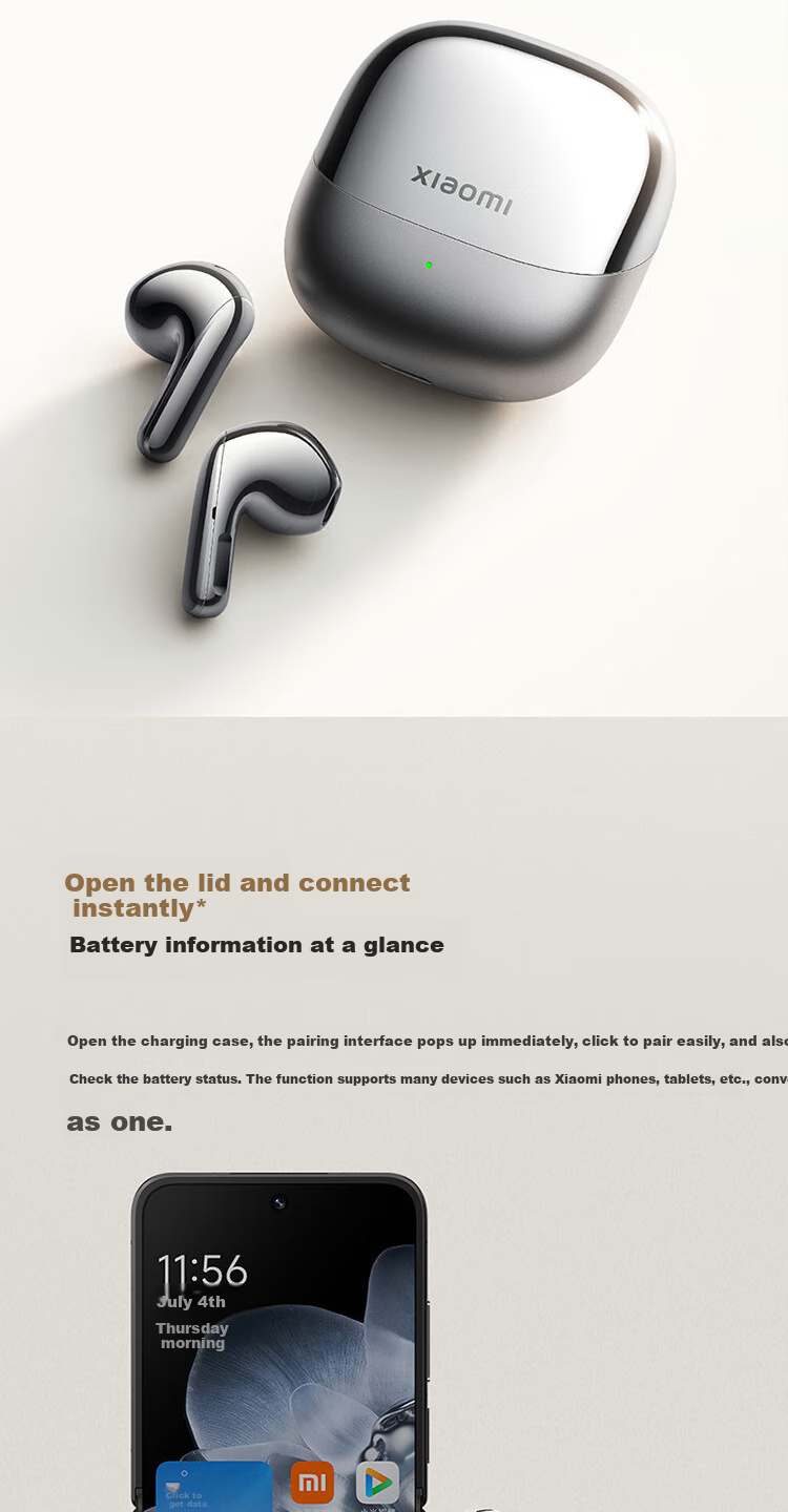MI Buds 5 [Lei Jun's Choice] Noise-Cancelling Earphones Semi In-Ear Bluetooth Headphones Compatible with Android And Apple Phones (Snow White) 13