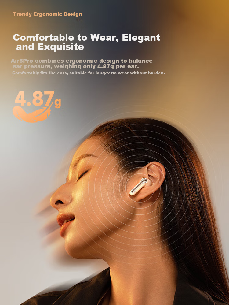 SoundPEATS Peat Air5 Pro True Wireless Hi-Fi Snapdragon Audio-Enhancing In-Ear Bluetooth Headphones with Dual Gold Markers, Studio-Quality Sound, High-Tone S3 Gift, Phantom Black 14