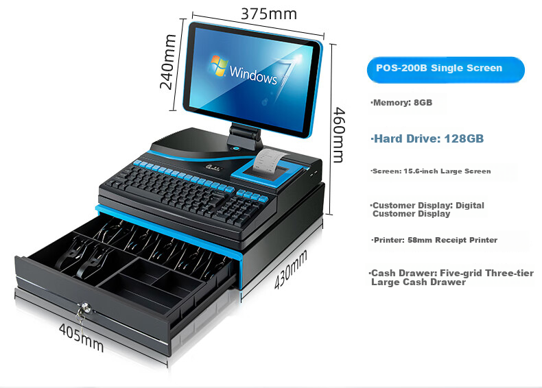 AOKIA POS800 All-In Cash Register for Retail, Supermarket, Convenience Store, Tobacco And Liquor Shop, Restaurant, Food Ordering, Payment Processing, QR Code Scanning Software, Cashier Computer, And Member Management System 8