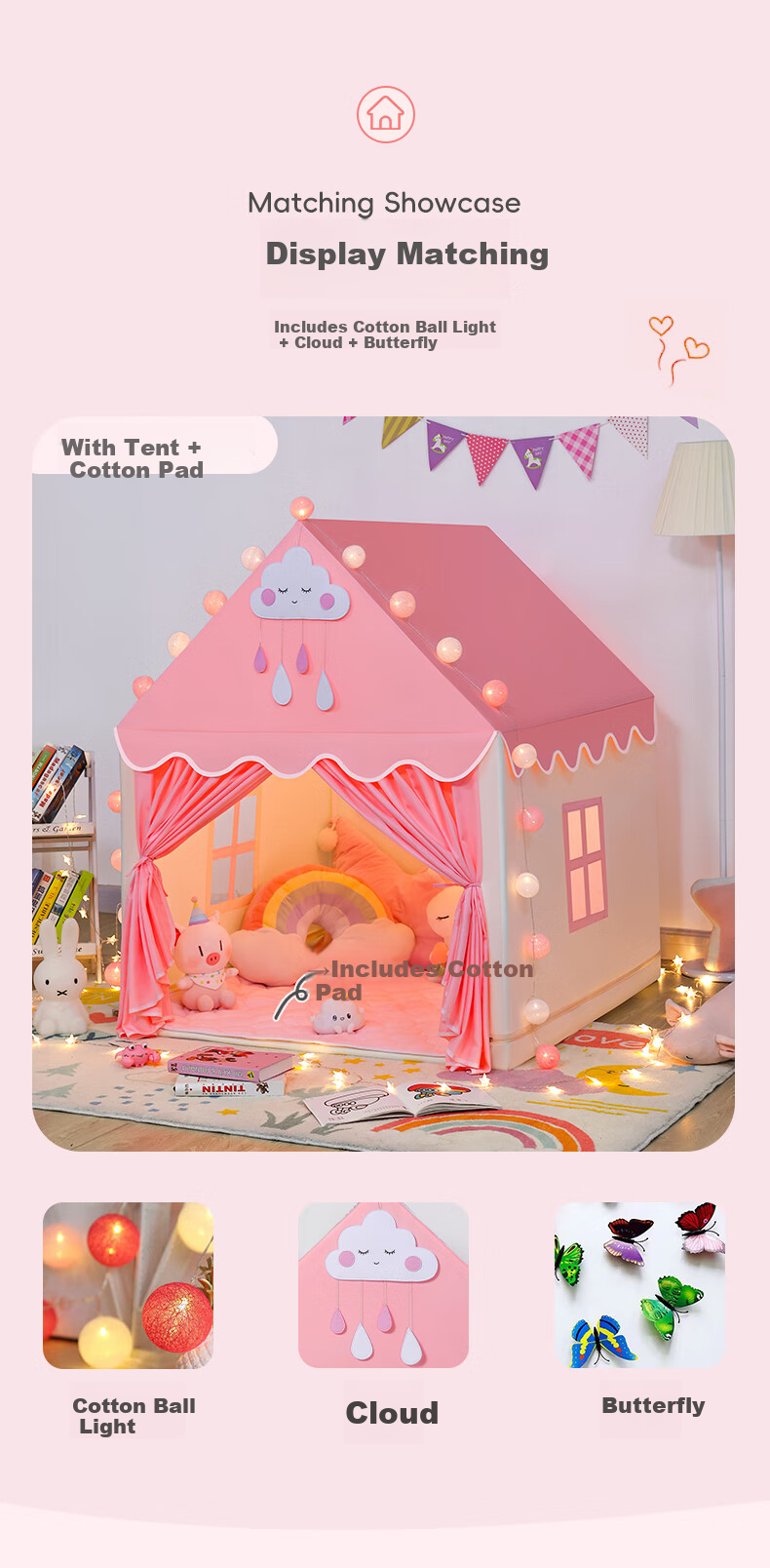 Sangbabaobei Small Tent, Indoor Children's Toy Playhouse, Boys And Girls Home Use Mini House, Secret Base Cabi 4