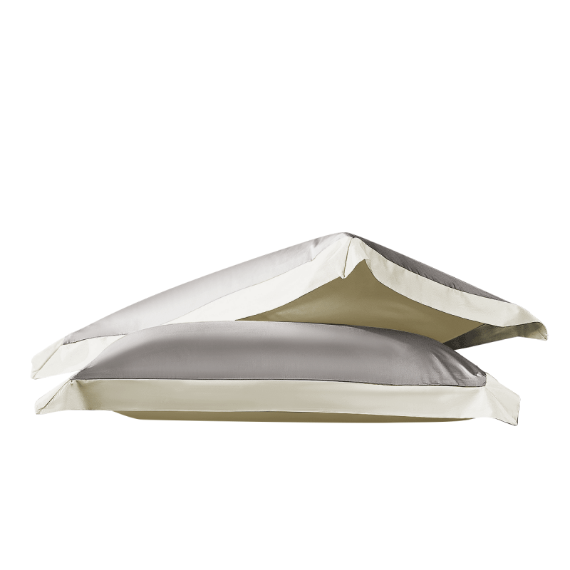 FUANNA Pillowcase Pure Cotton 100-Count Long-Staple Cotton High Thread Count Full Cotton Fabric Pair Elegant Gray