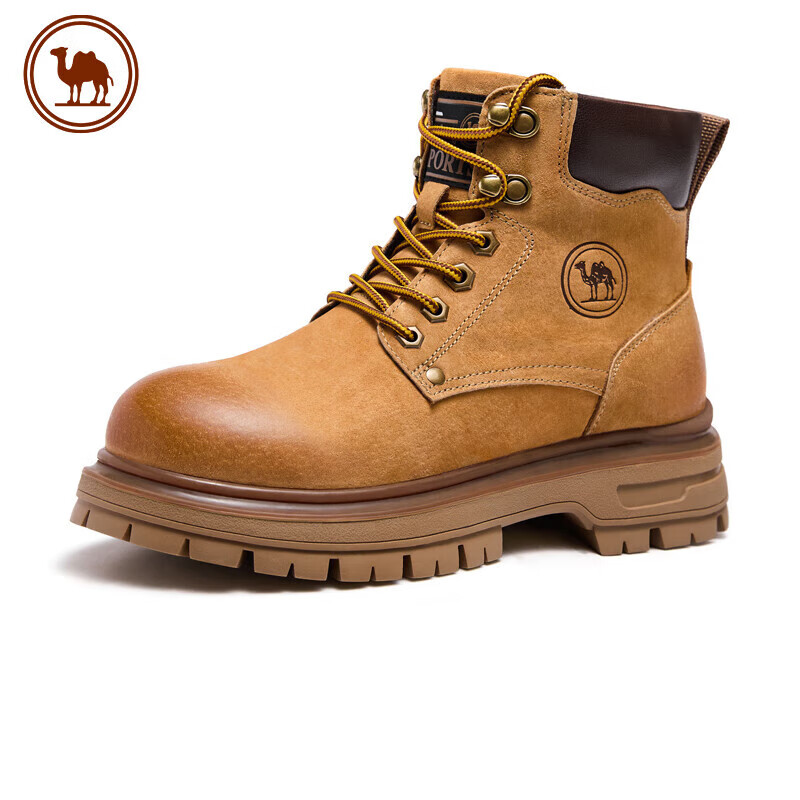 CAMEL Classic Mountaineering Outdoor Yellow Boots Women Martin Boots Outdoor Work Shoes P25W379009 Desert Yellow Size 39