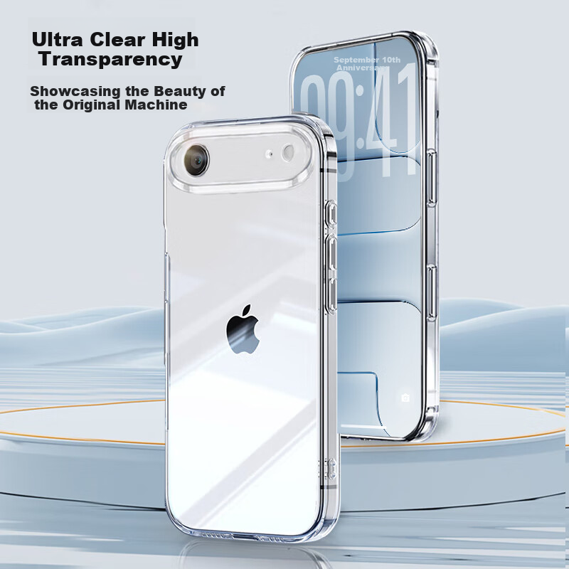 Чехол ALittleFlower для iPhone 17 Air, ультратонкий, противоударный, мягкий, прозрачный, с защитой объектива