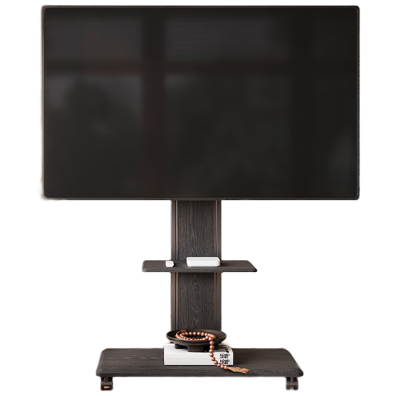 FITUEYES Mobile TV Stand Floor Mount 32-75 Inch TV Cart Compatible with Sony Xiaomi LG Skyworth TCL Gaming TVs Oriental Wood Art Upgraded High Model