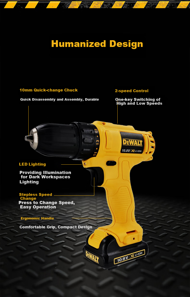 DEWALT 12V Lithium-Ion Drill Driver Electric Screwdriver Two Batteries One Charger Set DCD700DK2-A9 8