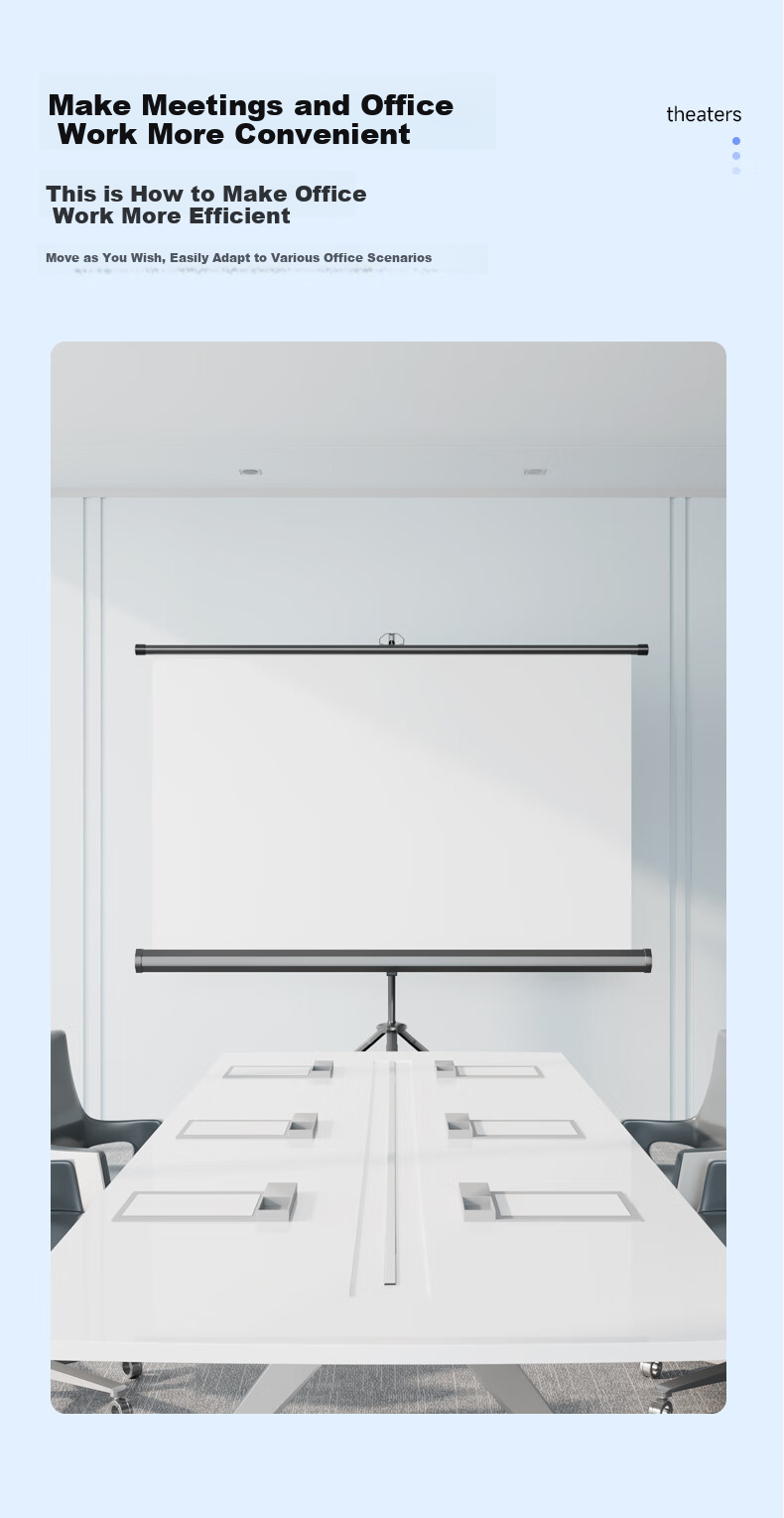 Fat Giant Projection Screen ZP Bracket Screen 120-inch 16:9 No-Drill Wall-Mount Dual-Use Projection Screen Supports HD Home Office Mobile Outdoor Portable Screen 8