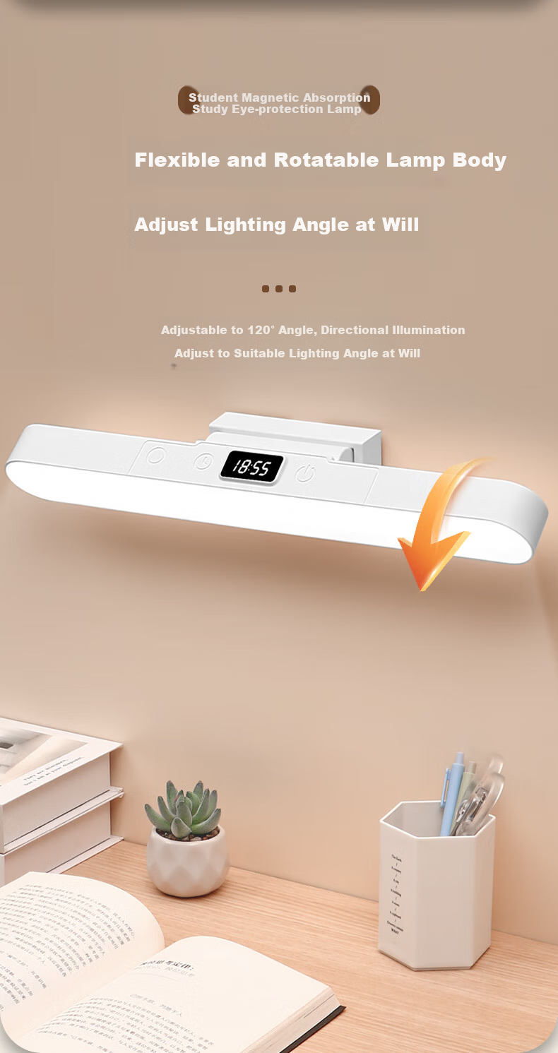 Heart Lock Desk Lamp, Dormitory Student Eye Protection Study Light, Bedroom Bedside Lamp, Rechargeable Reading Small Table Lamp, Magnetic Cool Night Light 15