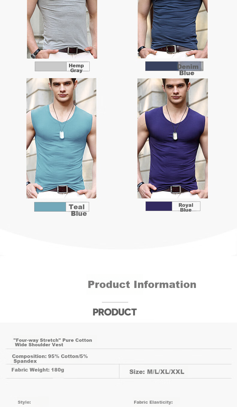 Jianyun Pure Cotton Tank Top for Men, Sports Fitness Undershirt, Sleeveless Vest, Sweat-Absorbing Breathable Thin Vest Top 12