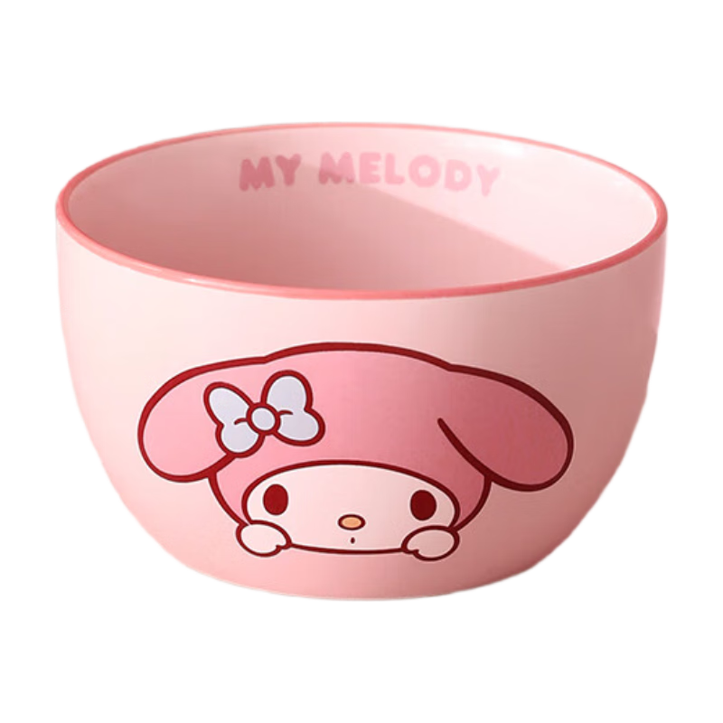 MANCHAOJIA Sanrio Ceramic Rice Bowl Household Soup Noodle Bowl Cute Children's Single High-Quality 4.5-Inch Large Bowl Tableware