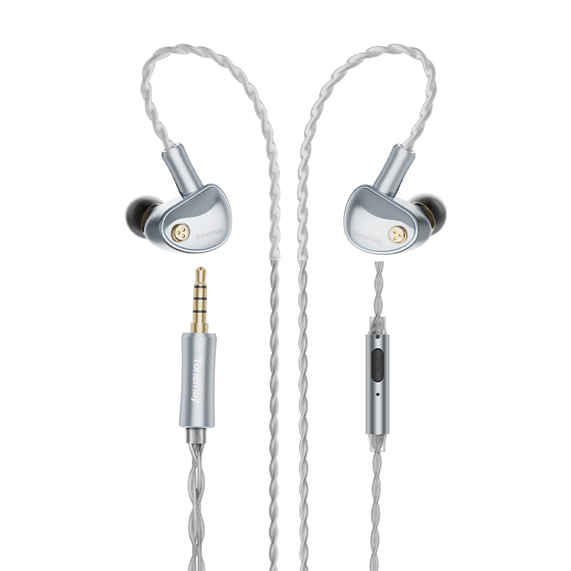Tangmai Yunmian HiFi In-Ear Wired Earphones High-Resolution Audiophile Sound Delta Action Gaming with Mic Sound Card Noise-Cancelling Monitoring Microphone USB to 3.5mm Adapter