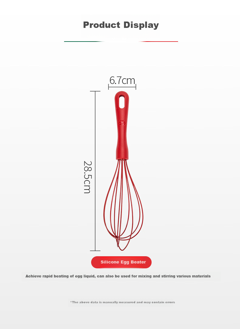 BALLARINI Food-Grade Silicone Stainless Steel Mixer And Dough Kneader Manual Egg Beater Baking Tool Cream Whipper 4