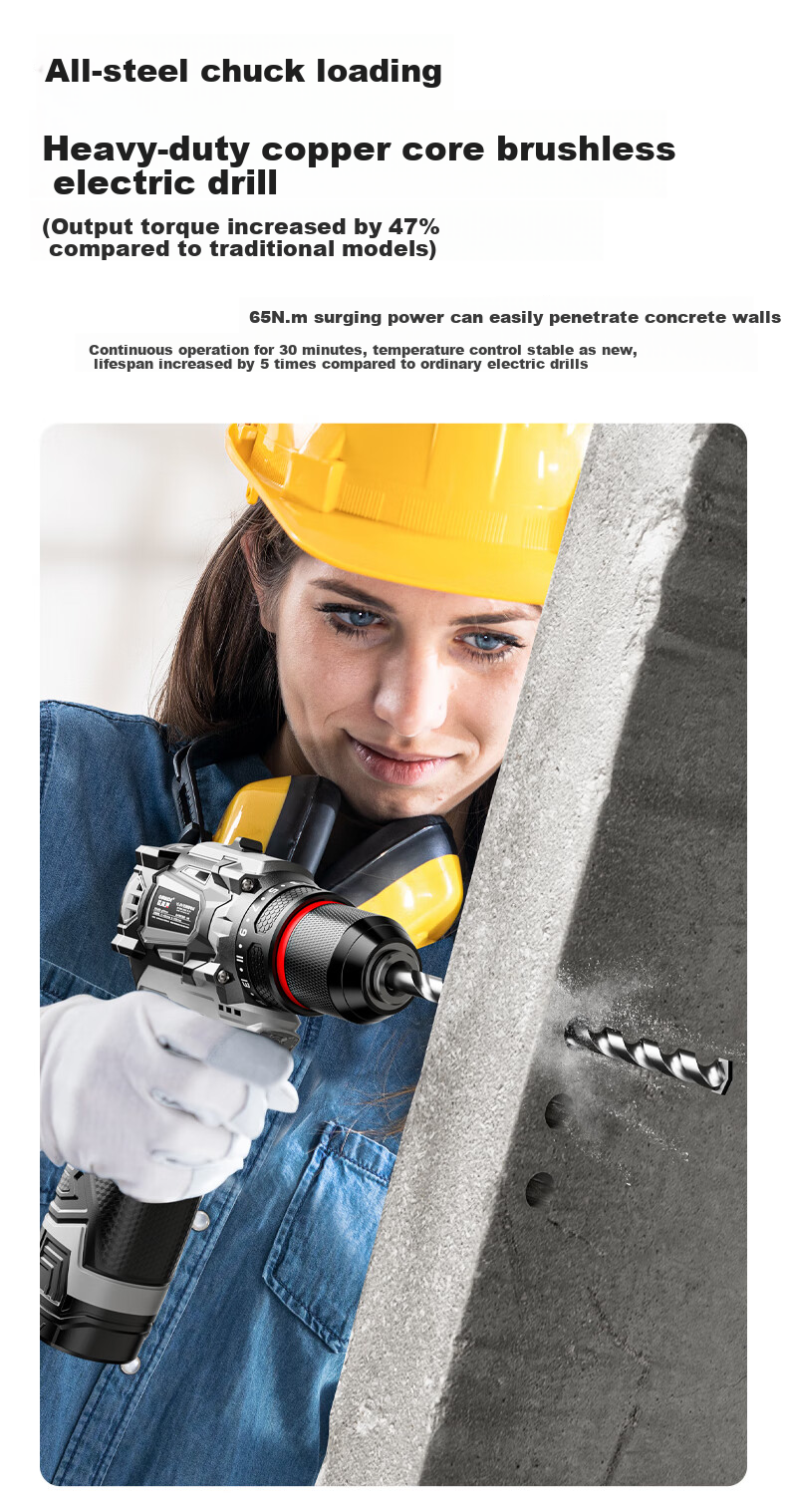 Oread 16.8V Brushless Cordless Drill Multi-Function Electric Screwdriver for Home Use 13