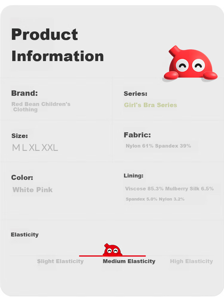 Red Bean Girls' Developmental Period Teenage Bra for Primary and Middle School Students Children Girls First Stage Thin Invisible Breathable Vest 13