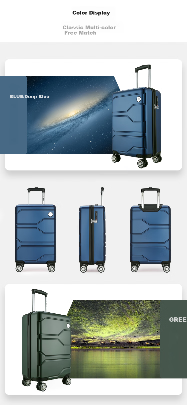 Diplomat Foreign Diplomat Business Spinner Suitcase Travel Case TSA Password Lock Luggage TC-6902 Blue 20 Inch 6