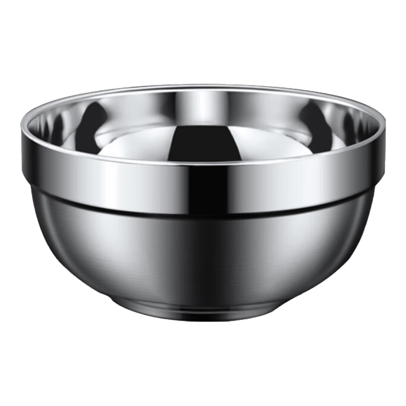 FISDDIS 304 Stainless Steel 18cm Double-Layer Anti-Scald Commercial Bowl