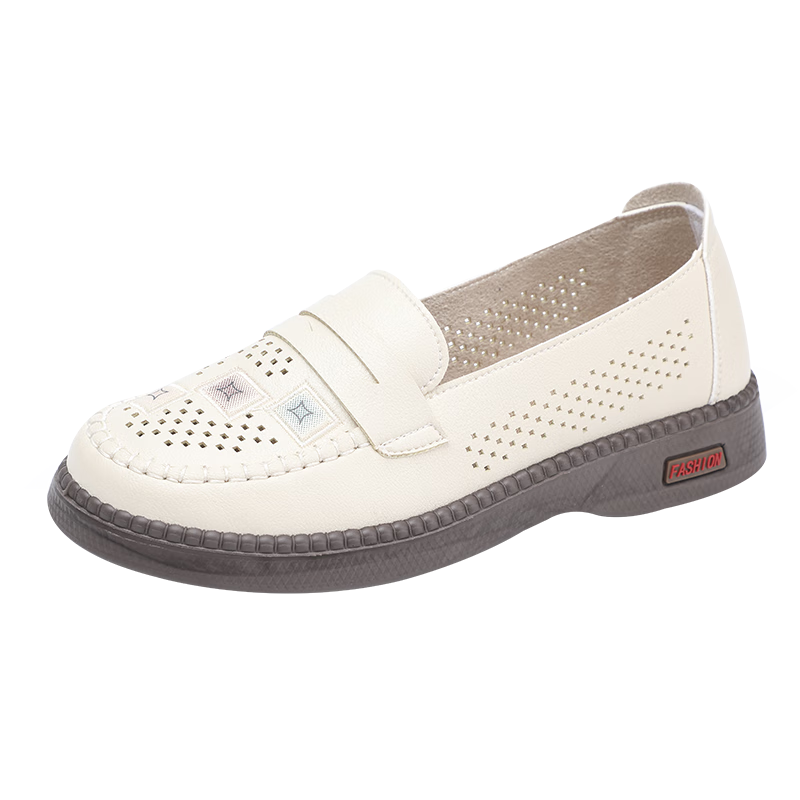 TAIHEYUAN Summer Women's New Casual Versatile Breathable Hollow Out Lightweight Comfortable Non-Slip Middle-Aged and Elderly Mom Shoes