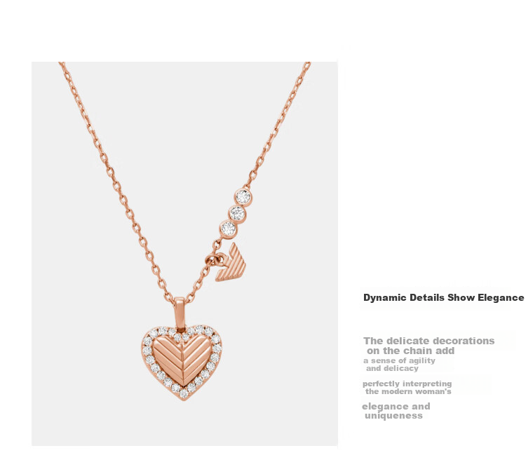 EMPORIO ARMANI Women's Heart-Shaped Silver Necklace, Birthday Gift for Girlfriend EG3625221 3