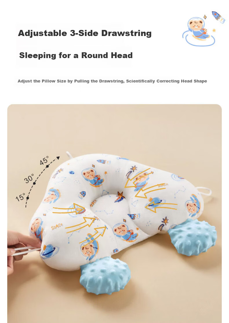 Kidsneed Infant Shaping Pillow, Baby Comfort Pillow for 0-6 Months to 1 Year Old, Newborn Head Correction, Antibacterial And Breathable 2