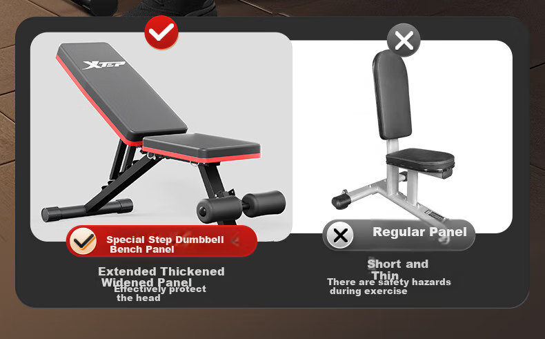 XTEP Dumbbell Bench, Bench Press Chair for Men, Sit-Up Assist Frame, Fully Foldable, Home Fitness Training, Multifunctional Equipment for Abdominal Muscles 8