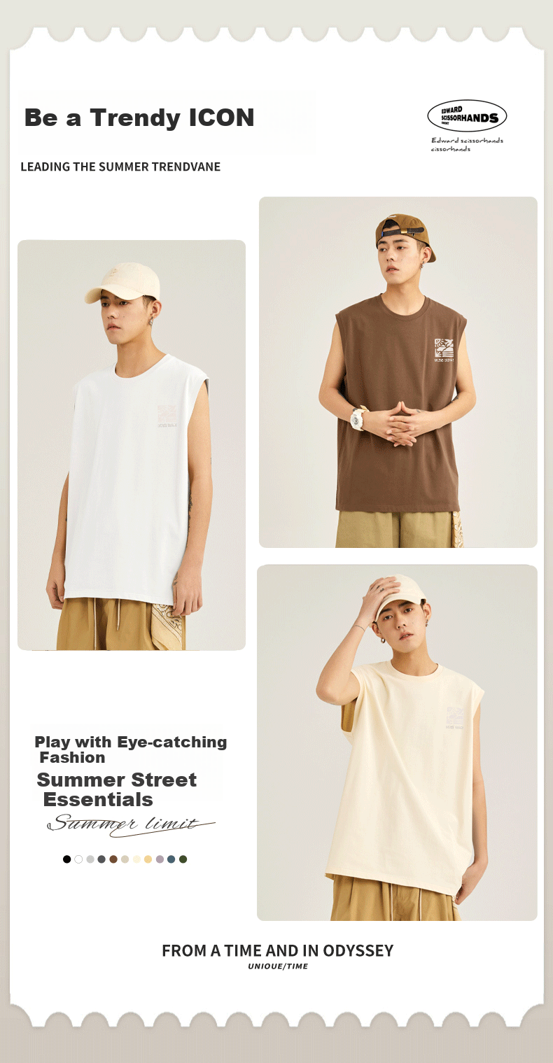 Baleno Pure Cotton Tank Top for Men, Summer Breathable Basic Sports Fitness Sweat-Absorbing Basketball Loose Versatile Casual Vest Undershirt 3
