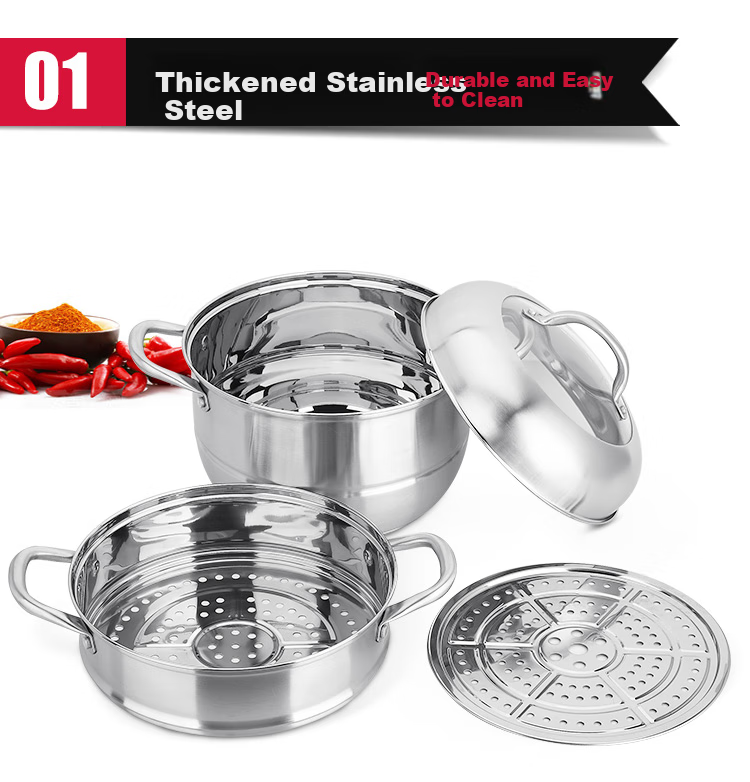 Maxcook Steamer Pot, Full 304 Stainless Steel, 36cm Two-Layer Steamer, Temperature-Sensing Bottom, Soup Pot, Compatible with Gas And Induction Stoves, MCZ729 7