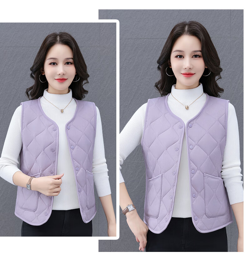 Woodpecker Women's Wool Vest Outerwear 2025 Autumn Winter New Lightweight Thickened Warm Vest for Moms Black XL 10