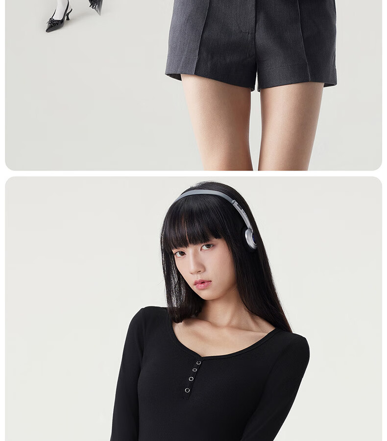 Half-Lined Thermal Base Layer with Chest Pad, Warm Innerwear, Long Sleeve U-Neck T-Shirt for Women, Spring Autumn Winter, No Bra Needed 15