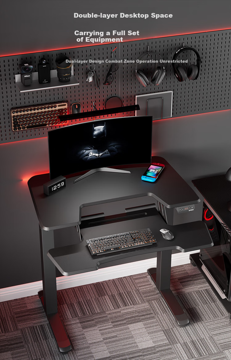 PSEAT Computer Desk for Small Apartments, Home Office Desk, Gaming Desk with Adjustable Height for Desktop Computers 11