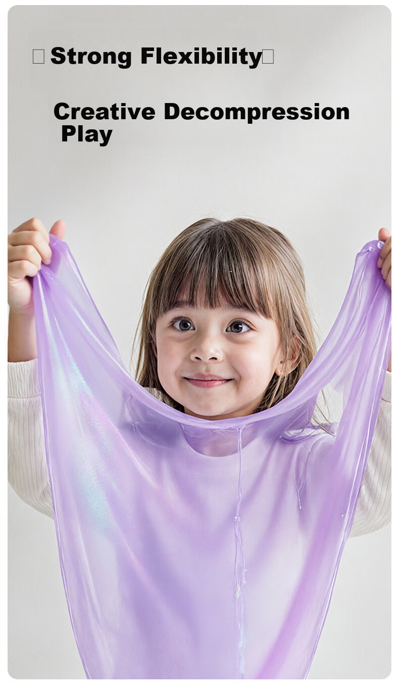 Meiletongnian Gravity Mud Slime, Bubbles, Space Crystal Mud, Liquid Glass, Children's Gift, Pink Ocea 7