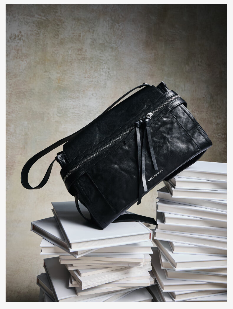 Amazing Song New Year Gift Yisong Chen Duling Style Cheese Roll Large Vegetable Tanned Top Layer Cowhide Shoulder Bag 3