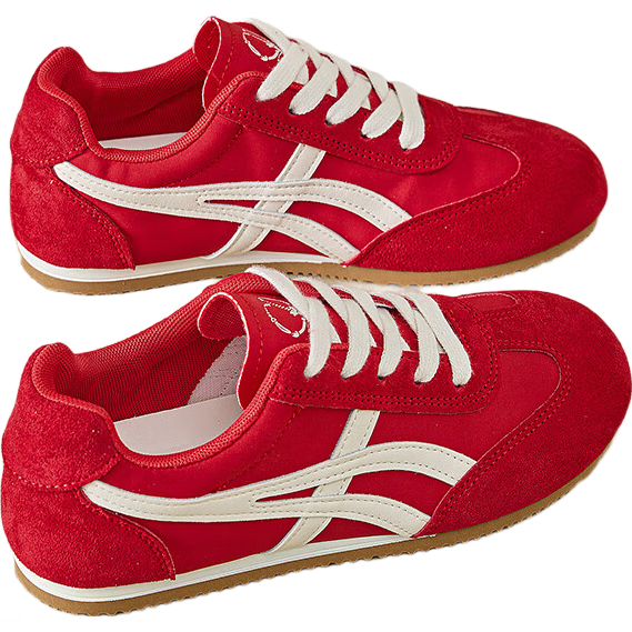 La Chapelle Women's Casual Low-Top Soft Sole Sneakers 2215B Red Size 38