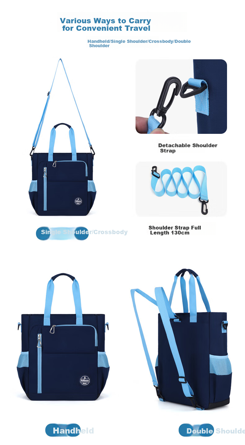 Edison Handheld Tutoring Bag for Primary And Secondary School Students, Shoulder Crossbody Bag for After-School Classes, Water-Resistant Art Bag BX03-1 6