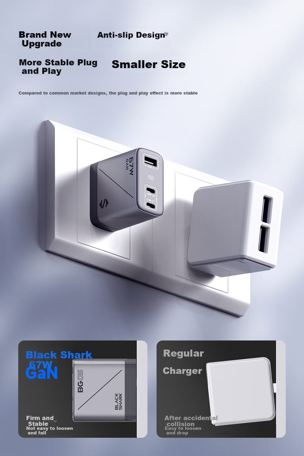 Heisha 45W GaN Charger, Multi-Port High-Power Type-C Fast Charger, Compatible with 30W, Suitable for PD20W, Apple 17, Xiaomi, Huawei Mate70 Pro, Laptops 7