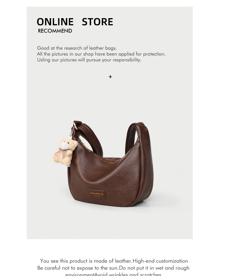 YUYULA Women's Bag Fashionable Crossbody Light Luxury Shoulder Dumpling Bag Birthday Christmas Gift for Girls Girlfriend 2