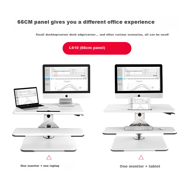 ECOLUS Height Adjustable Desk, Computer Desk, Standing Desk with Riser, Standing Workstation, Keyboard Tray, LST10BK 3