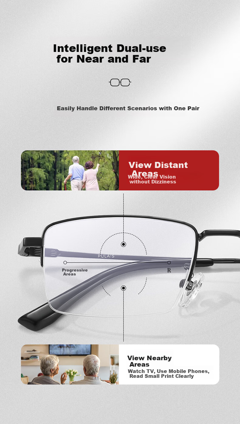 Pulais Reading Glasses for Men And Women, Imported Anti-Blue Light Automatic Zoom Reading Glasses 11172, Bifocal with 3.00 Diopter 4