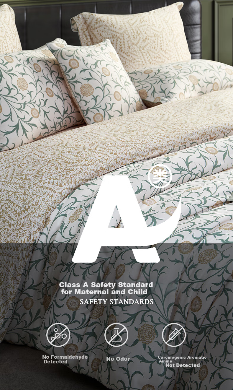 MINE morris&co Tencel Satin Jacquard Bedding Set of Four: Scroll Patter 11